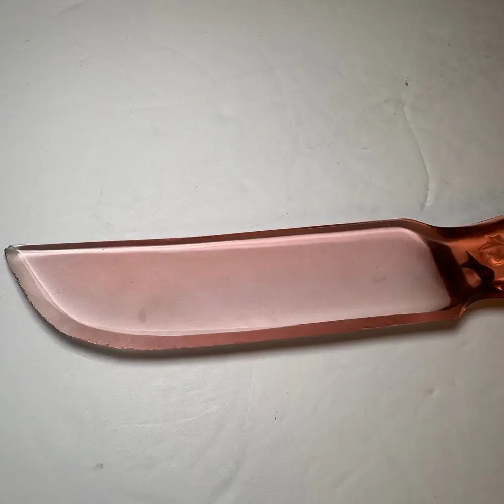 Vintage Pink Depression Vitex Glass Knife Star Pattern 1930s 1940s 9.25